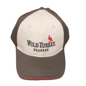 Wild Turkey Bourbon gray & white adjustable baseball hat NWOT